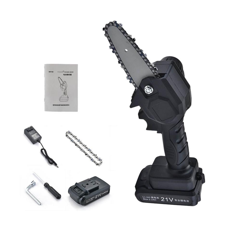 4-inch Chainsaw Blade/guide For 21V Lithium Battery Portable Electric Pruning Saw Rechargeable Garden Saw Woodworking One-Handed: US A electric charge