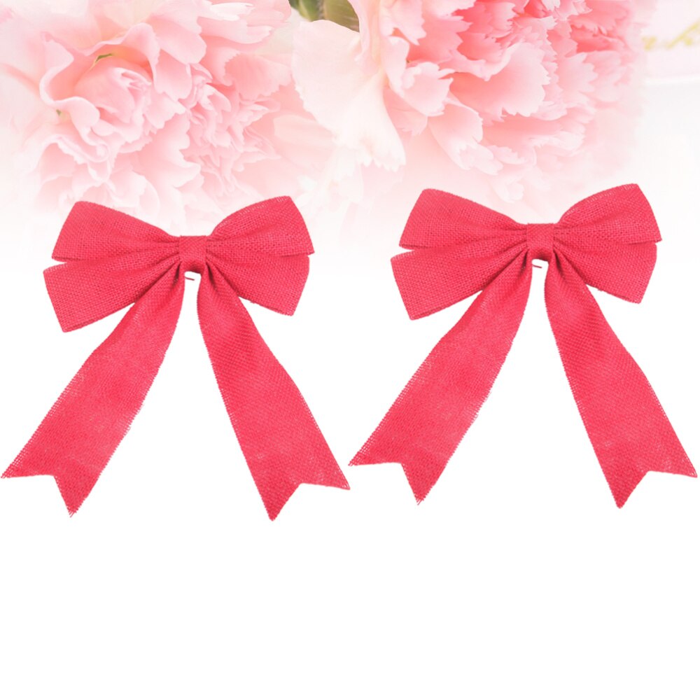 Lazos de arpillera con lazo para decoración, lazos de yute arpillera, adornos para manualidades DIY, decoración de de Bodas de Navidad (verde), 2 uds.