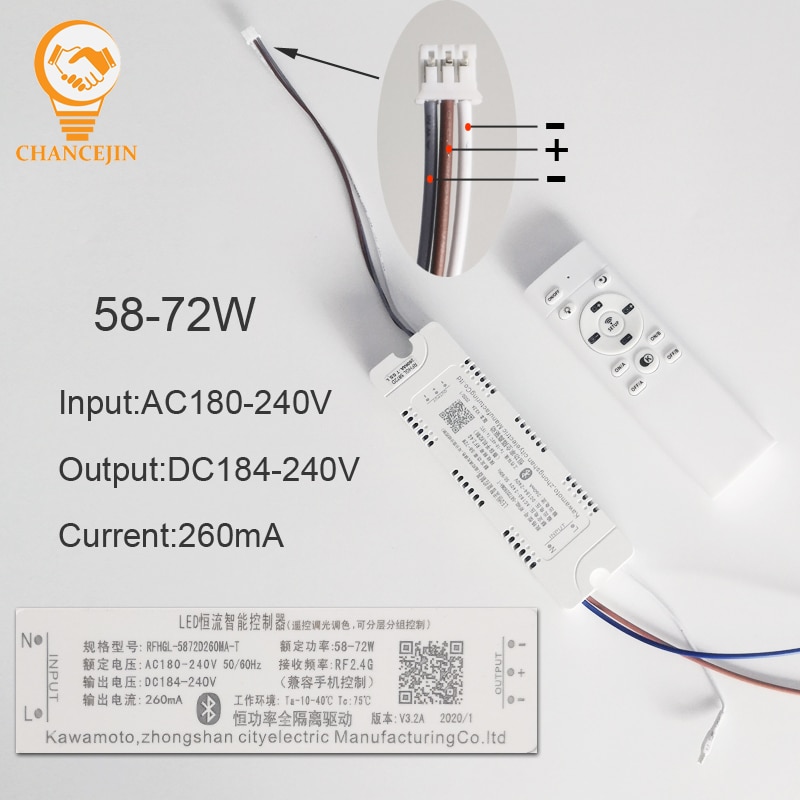 RFHGL-4654D260MA-T RFHGL-92108D520MA-T RF2.4G Remote Led Driver App Controle Led Transformator Geïsoleerde Kroonluchter Voeding