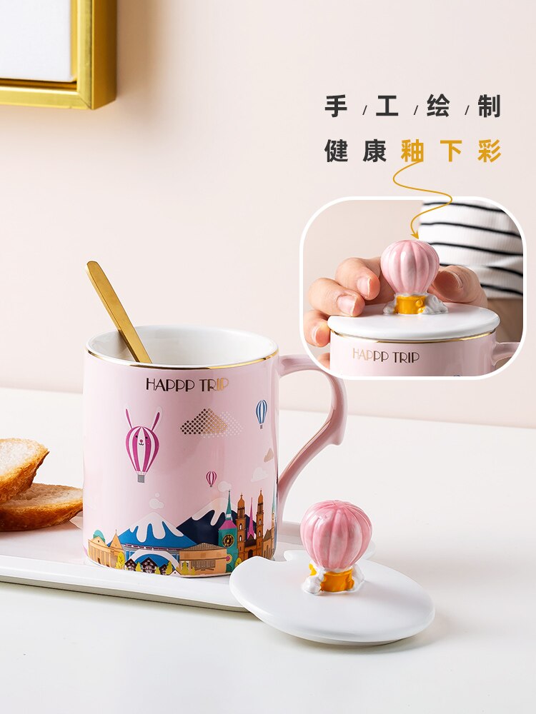 Cute Mug Ceramic Funny Handmade Personnalisable Cartoons Eco Friendly Mug Tazas De Cafe Home Drinkware DB50MK