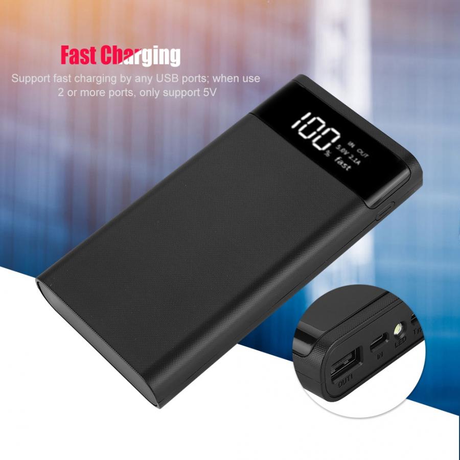 etui til powerbank 6 seksjoner 18650 gjør-det-selv type-c toveis hurtiglading powerbank-hekkekoffert powerbank-boks powerbank-boks
