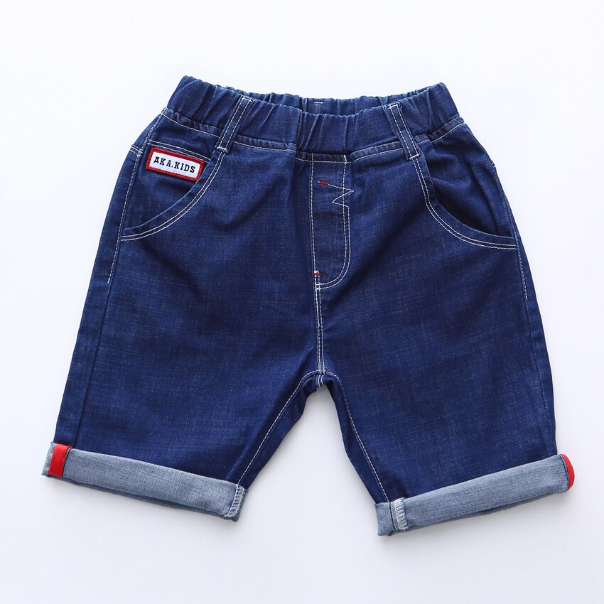 Tøj til drenge i alderen 2 3 4 5 6 7 8 9 baby midjeans jeans shorts børnebukser blå sort dreng sommer tøj bomuldsbukse: Blå / 130cm 5-6t