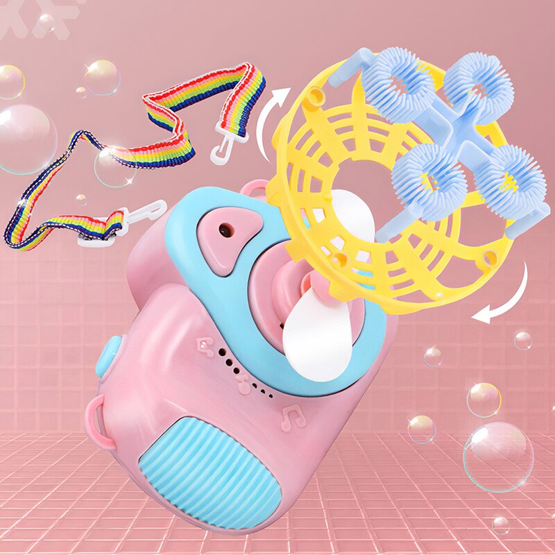 Grappige Camera Bubble Machine Speelgoed Leuke Elektrische Muziek Speelgoed Buitensporten Waskolf Maker Voor Zeep Blow Bubbels Kids