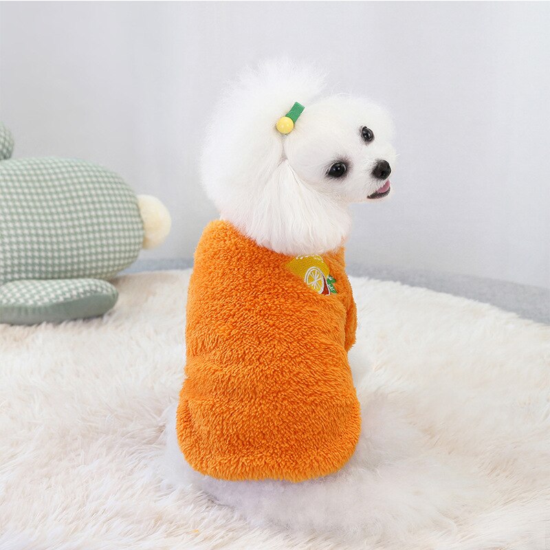 Dog Clothes pomeranian Pet Sweatshirt Autumn Winter Small Medium Dog Clothing Chihuahua Schnauzer Jacket Costume: Orange / M