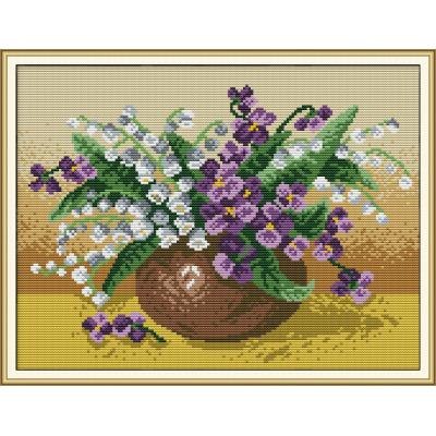 Ölgemälde Vase serie kreuz stich einstellen 11CT14CT stickerei Hand Bausatz DMC kreuz stich Bausatz DIY handgemachte stickerei handwerk: Burgund / 14CT gedruckt