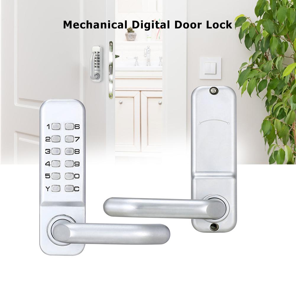 Mechanical Digital Door Lock Waterproof Intelligent Electronic Lock Push Button Keypad Keyless Code Combination Lock Set