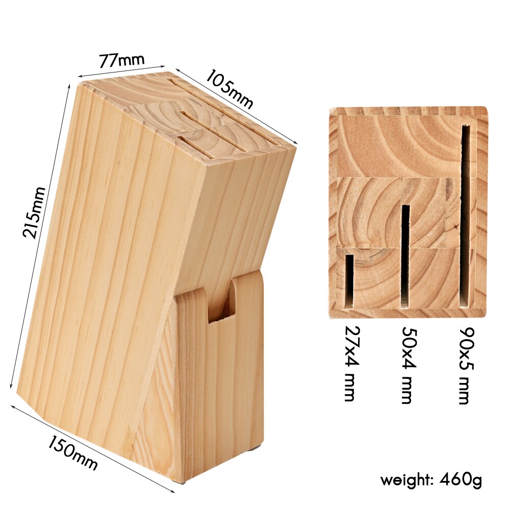 RZD Japanese Cooking Knives Set Chef 8'' Inch Santoku Chopping Utility Knife Holder Wooden Stand Storage Save Space Kitchen Tool