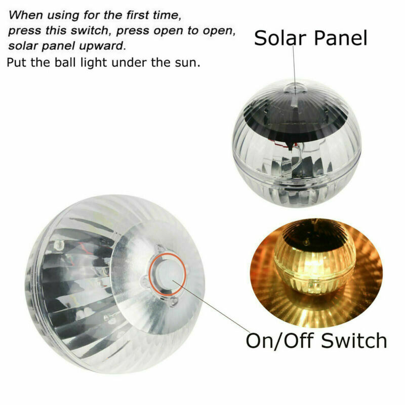 Outdoor Solar Color Changing LED Floating Lights Ball Pond Pool Path Landscape Garden Decor