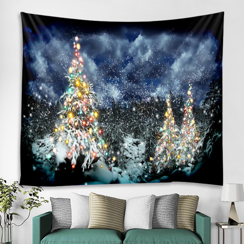 Noël tapisserie noël bonhomme de neige Art ornements noël décoration de la maison nouvel an revêtement mural tapisserie décoration # g30
