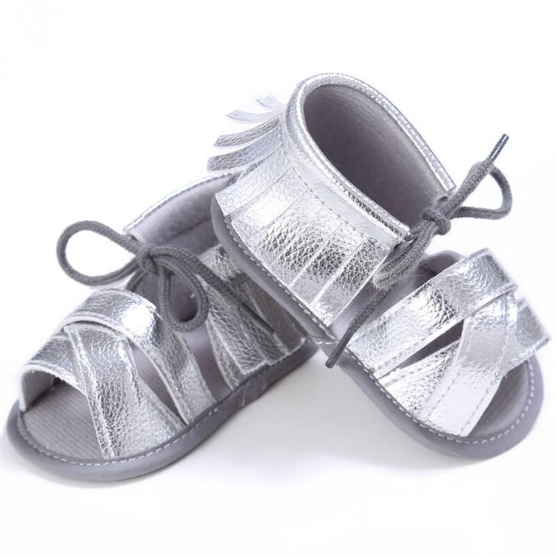 Baby Baby Schoenen Meisje Sandalen PU Bling Fringe Zachte Anti-Slip Zool Licht Gewicht Peuter Crib Schoenen meisje