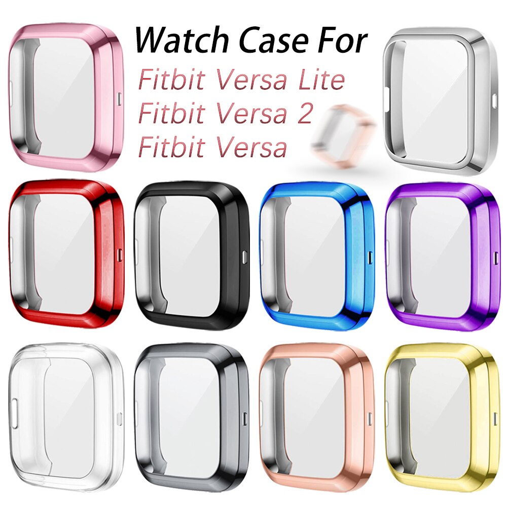 Protective Case For Fitbit Versa Lite / Versa 2 / Versa TPU Cover Bumper With Screen Protector Smart Watch Shell Accessories
