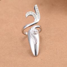 Anillo de plata de circón ajustable para mujer, joyería fina, 8 modelos: 4