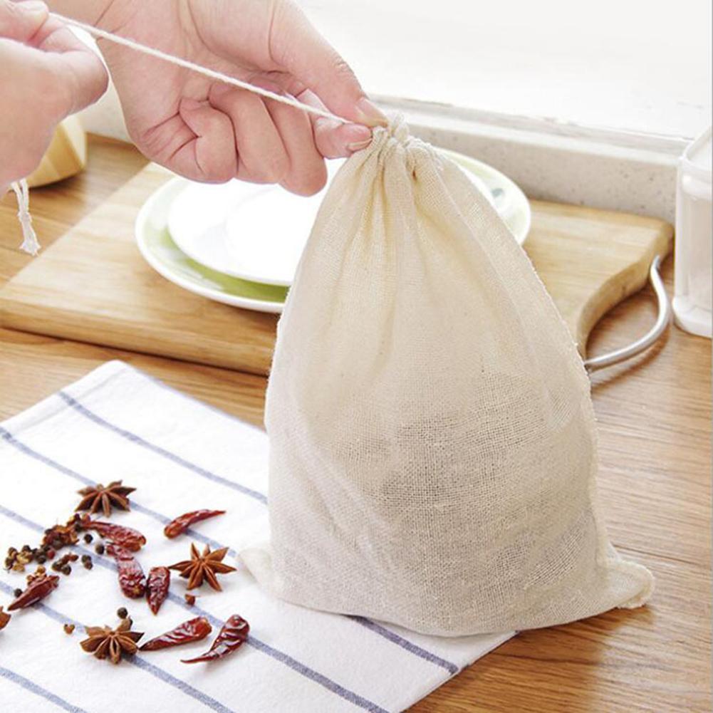 Filtre alimentaire réutilisable, sac à mailles, noix, lait, haricots, mousseline, soupe de poisson, cuisine bouillante, 5 pièces/ensemble