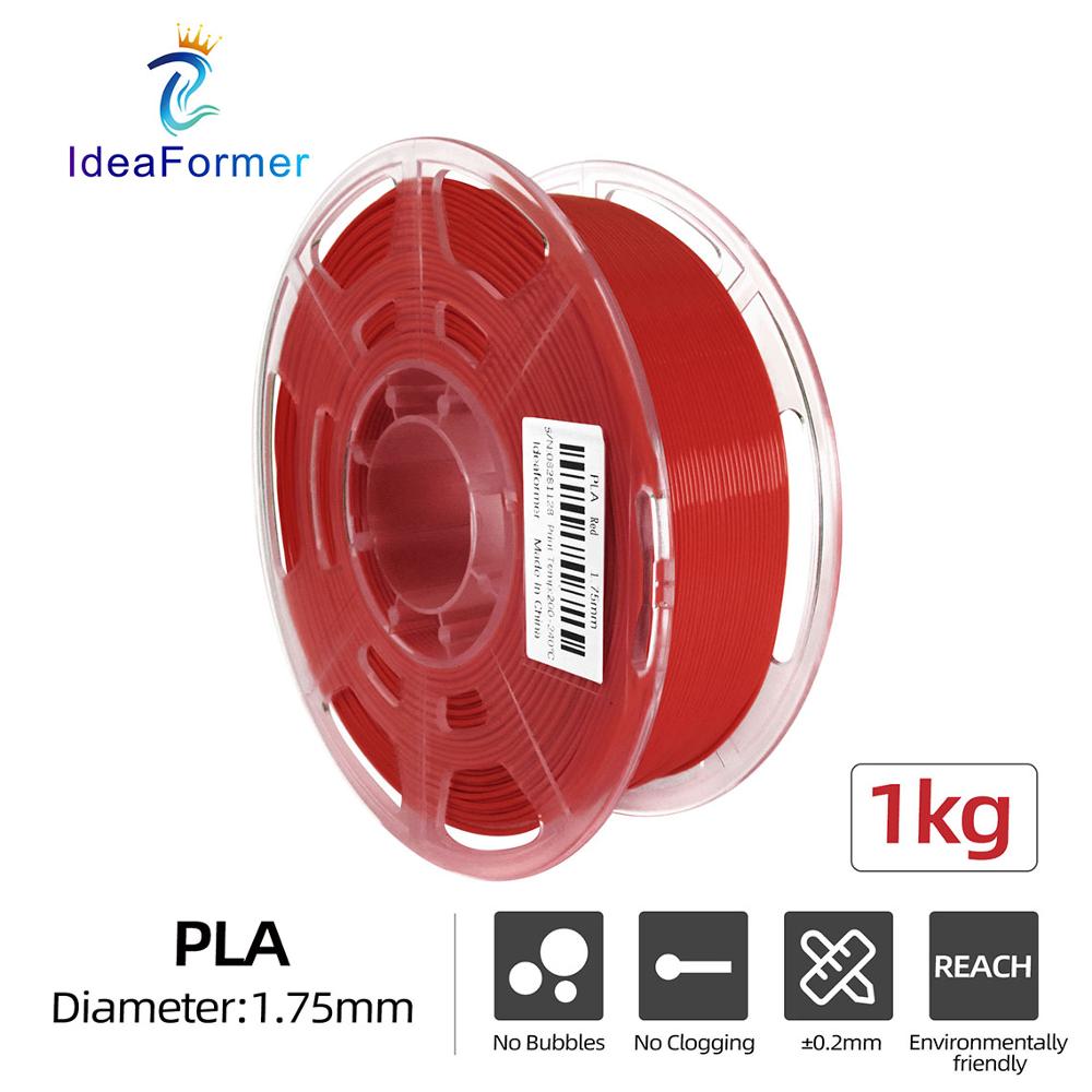 Ideaformer 1.75Mm Pla Zijde-Pla Filament 1Kg Transparante Spool Multi-Coloured Verbruiksartikelen 3D Plastic Printing Materialen filamento.: PLA-Red