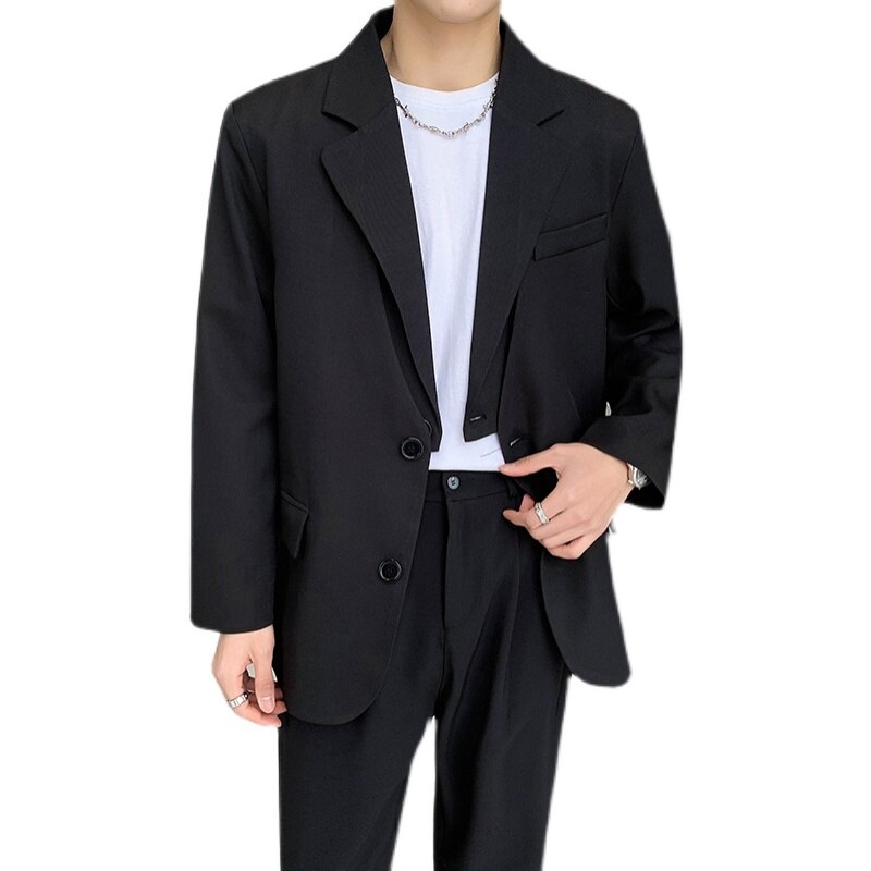 Blazers homens streetwear negócios escritório moda solto casual chique blazer terno jaqueta nicho masculino net celebridade modelagem terno casaco