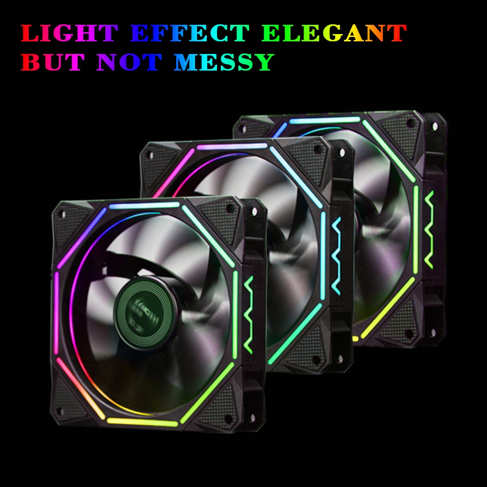 12cm Chassis RGB Adjust Accessories Computer Case Fan Universal Controller Low Noise Hydraulic Bearing Remote Control LED Lamp