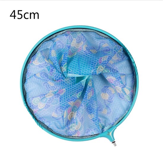 Rete pieghevole da pesca con testa in maglia di carbonio lega di titanio testa di brail rotonda piccola rete da pesca a mano rete da atterraggio Nano ultra leggera profondità: blu 45cm