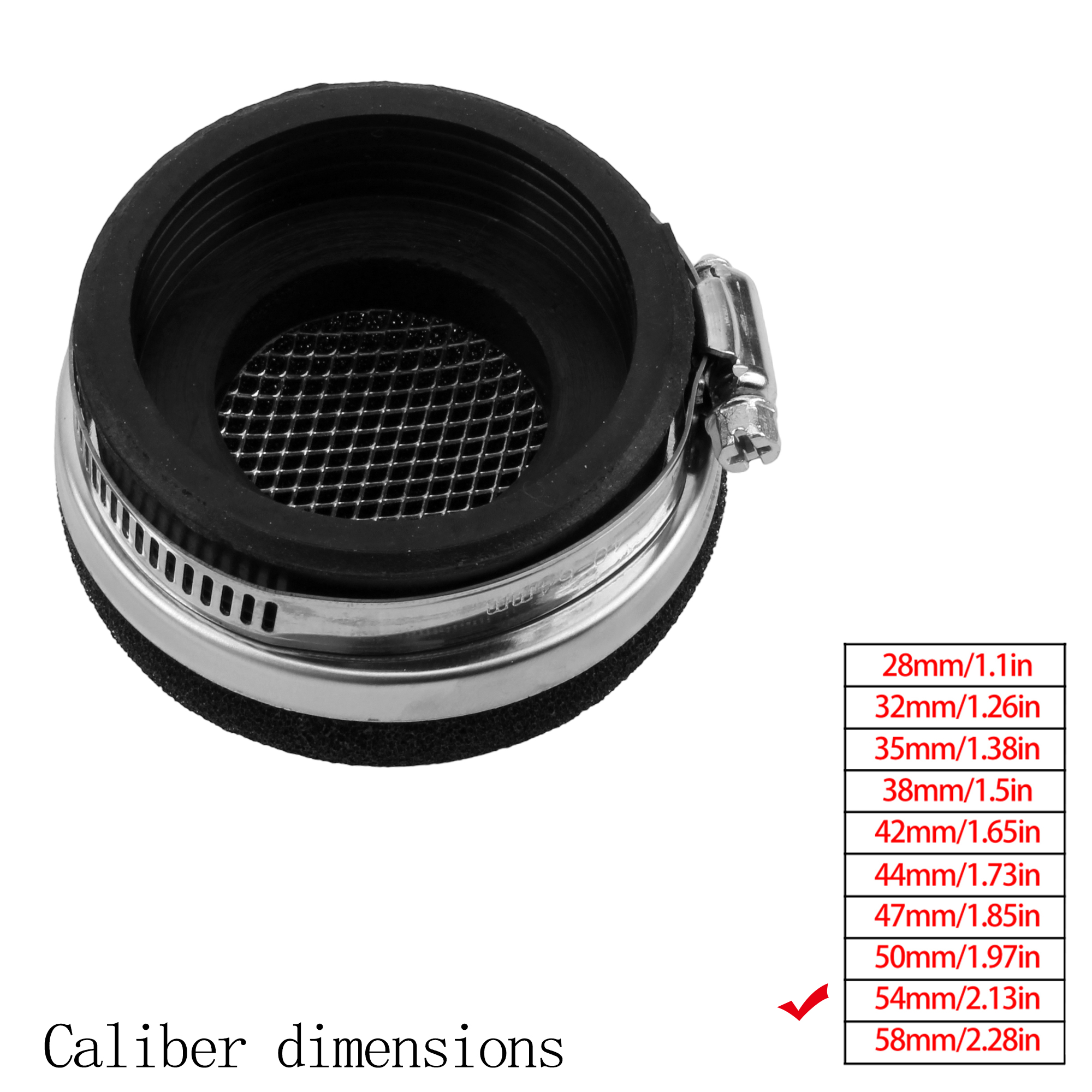 Moto Filtro aria Pulitore Filtro aria 2 tempi Motore sporco fossa bicicletta scooter 28/32/35/38/42/45/50/54/58 MILLIMETRI Parti di Moto: Oro