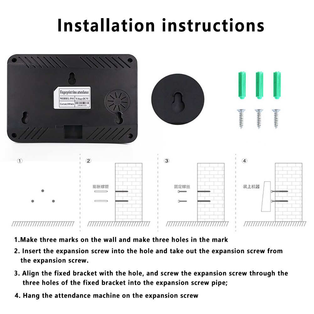 Large Capacity Multi Lingual Biometric Fingerprint LCD Screen School Voice Function Attendance Time Recorder Management Checking