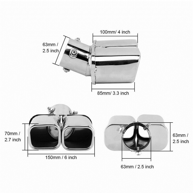 Car Universal 6m Stainless Steel Rear Dual Outlet ... – Grandado