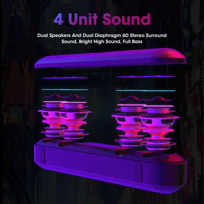 Cool Lichten Modus 4D Soundbar 5.0 Bluetooth Speakers Thuis Luidspreker Box 360 ° Surround Stereo Subwoofer Sound Bar Voor Pc laptop