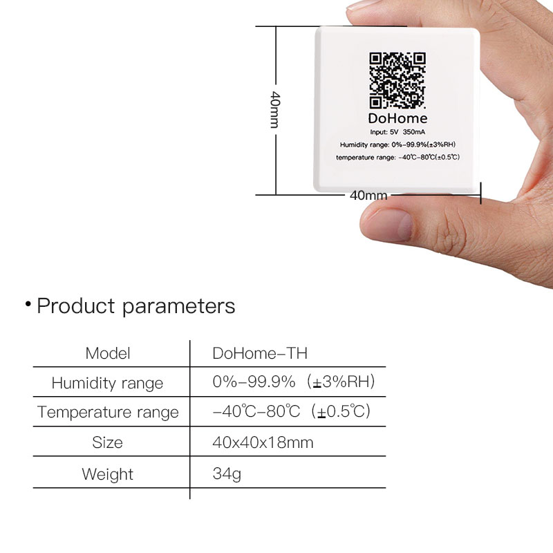 DoHome Support Siri Temperature and Humidity Sensors, Firmware Upgrade ,Support IOS System Phone