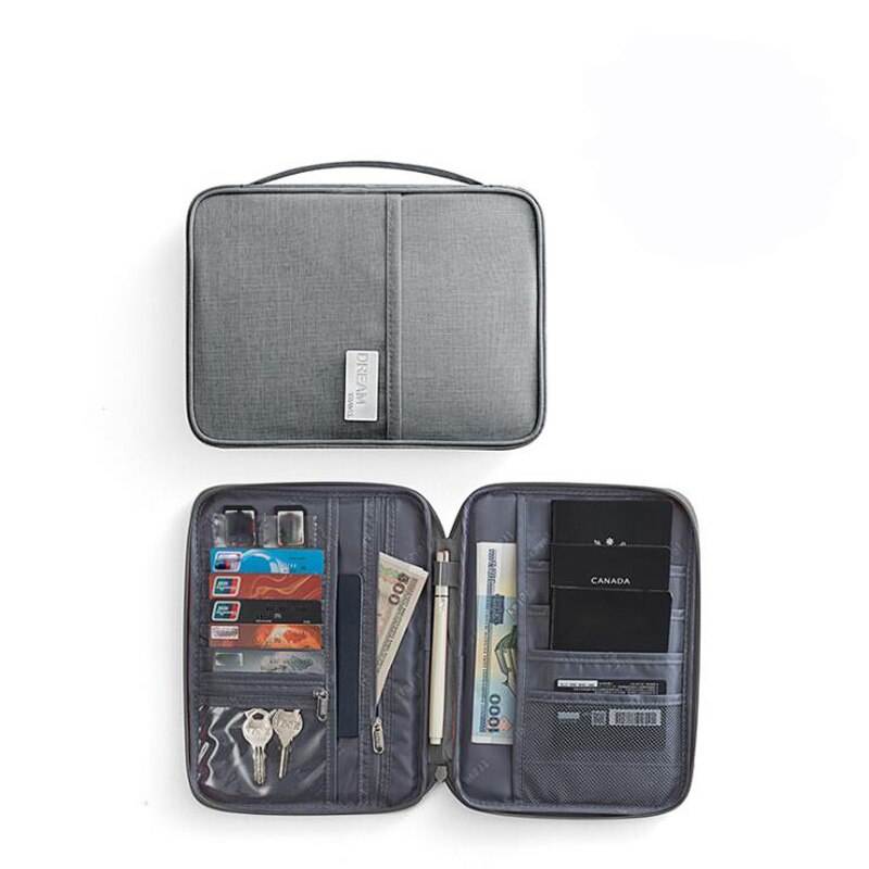 LKEEP Brand Passport Covers Holder Card Package Credit Card Holder Wallet Organizer Travel accessories Document bag cardholder: gray L