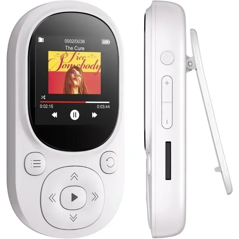 32 GB Clip-MP3-Musikplayer mit BT 5.0, verlustfreier Sound, Sport-MP3-Player, unterstützt FM-Radio-Sprachaufzeichnung und bis zu 128 GB TF-Karte: WHITE
