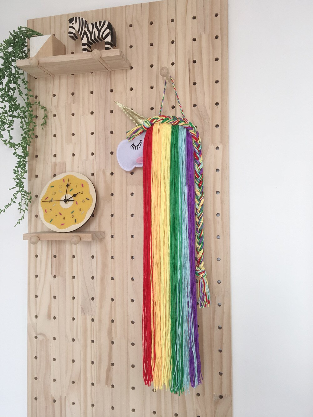 INS-horquillas de unicornio de fieltro para niños, accesorios para el cabello, cinturón de almacenamiento para colgar en la pared, tiara, cinturón de acabado, estante de acabado