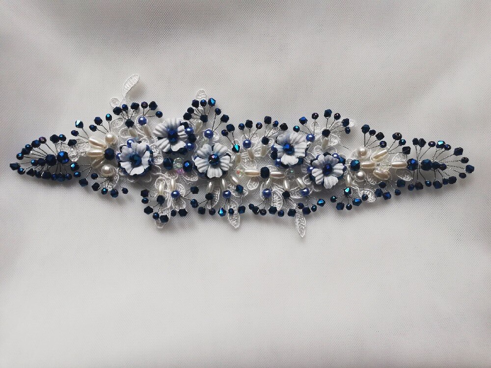 Aankomen 2 m Cut Edge Kam navy blauw/Rood/blac Lange Bridal Veils Cut Edge Wit Een layer Kant kralen parels Wedding Veils