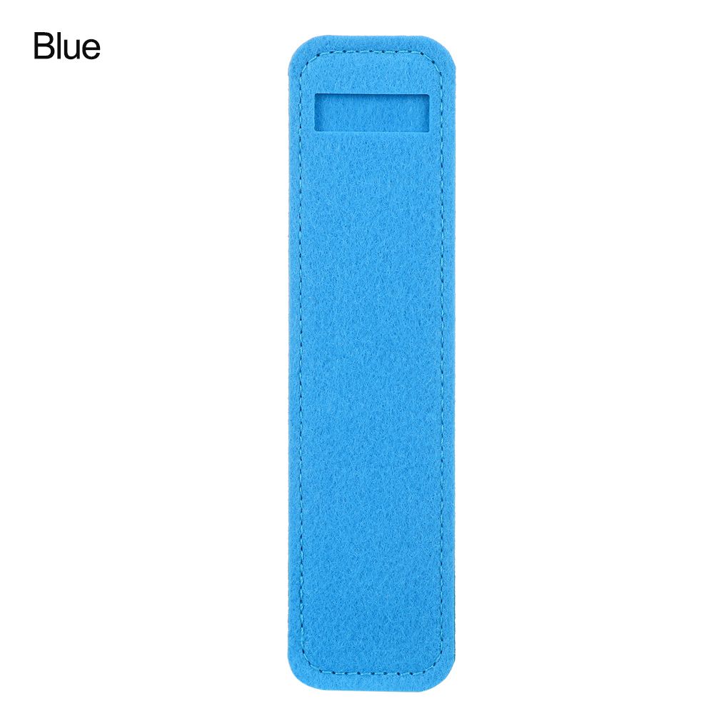 Pure Color Felt Pen Pouch Holder Single Hole Roller Ballpoint Fountain Pens Pencil Case Pen Bags School Office Stationery: Blue