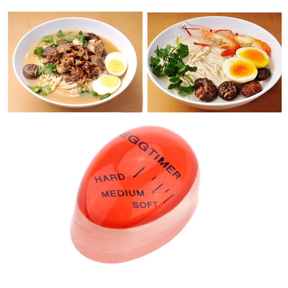 1pc egg perfekt fargeskifte tidtaker kjempegod myke hardkokte egg matlaging kjøkken silikon egg tidtaker rød tidtaker pip egg  ok 0246