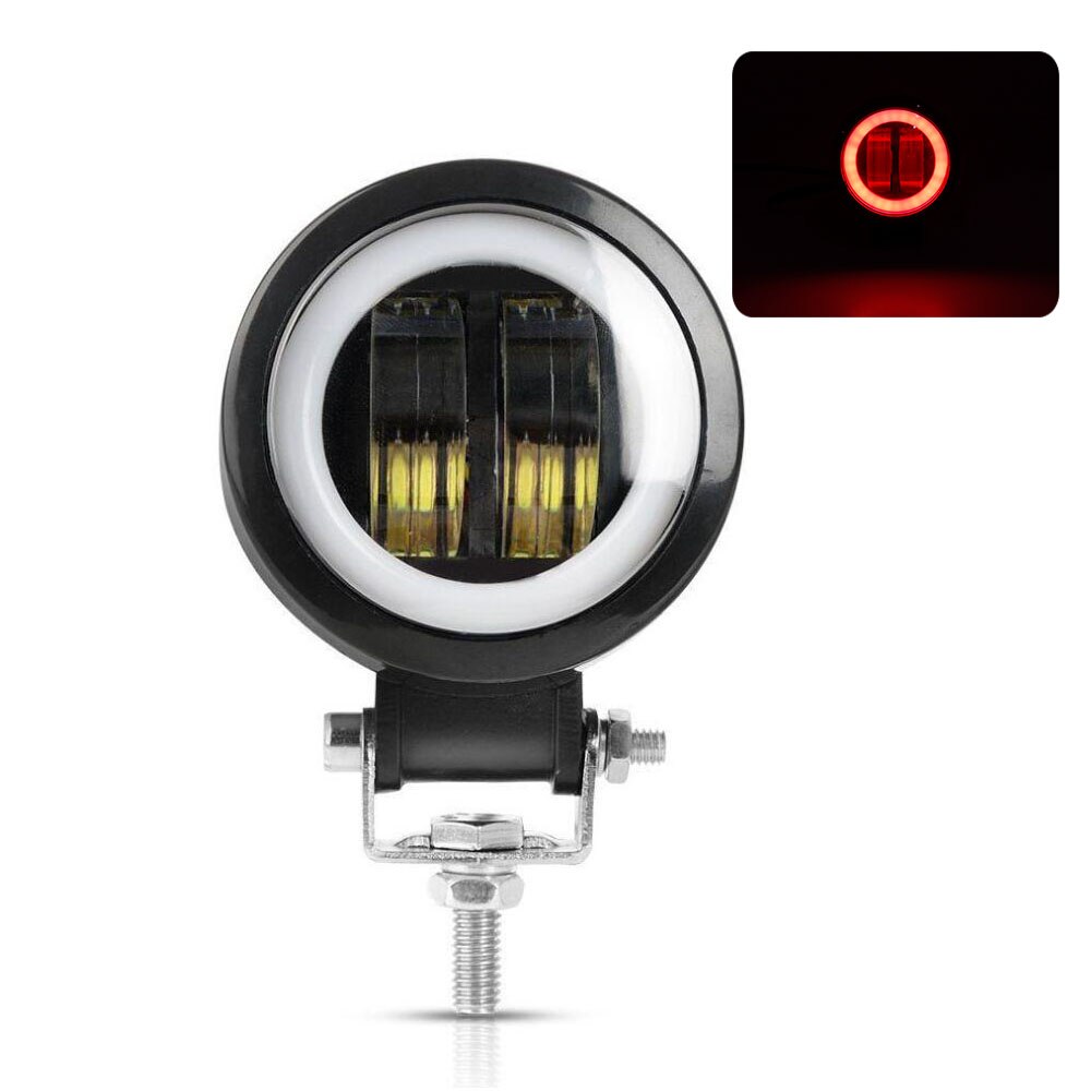 3INCH 20W LED WORK LIGHT SPOT DRIVING FOG LIGHTS HEADLIGHT CAR SUV BOAT WAGON PICKUP CAMPER MOTORCYCLE 12V 24V AUXILIARY LIGHT: 1X ROUND WHITE RED