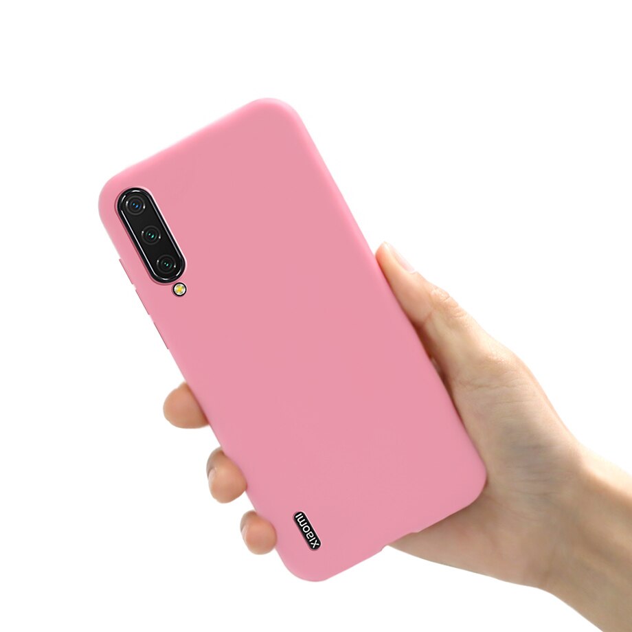 Voor Cover Xiao mi mi A3 case TPU Fundas COQUE Siliconen Zachte Snoep Kleur Back Cover Voor Xiao Mi Xio mi mi A3 een 3 MI A3 telefoon gevallen: Pink