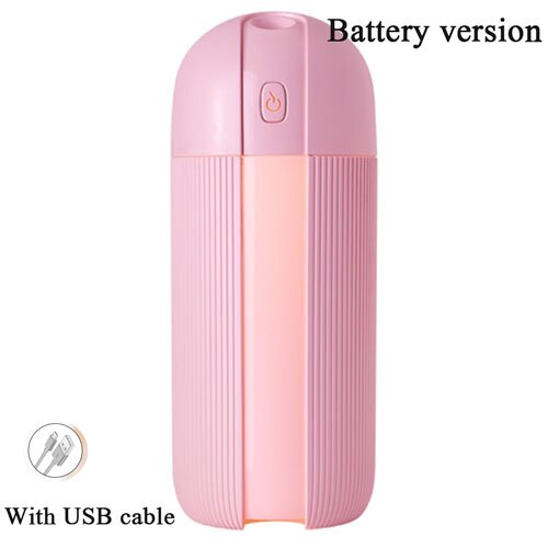 ESR Car Air Humidifier Mini USB Portable Diffuser Wireless Car Humidifier 280ml Nano Spray Mute Clean Air Care for Auto Home: Battery-Pink