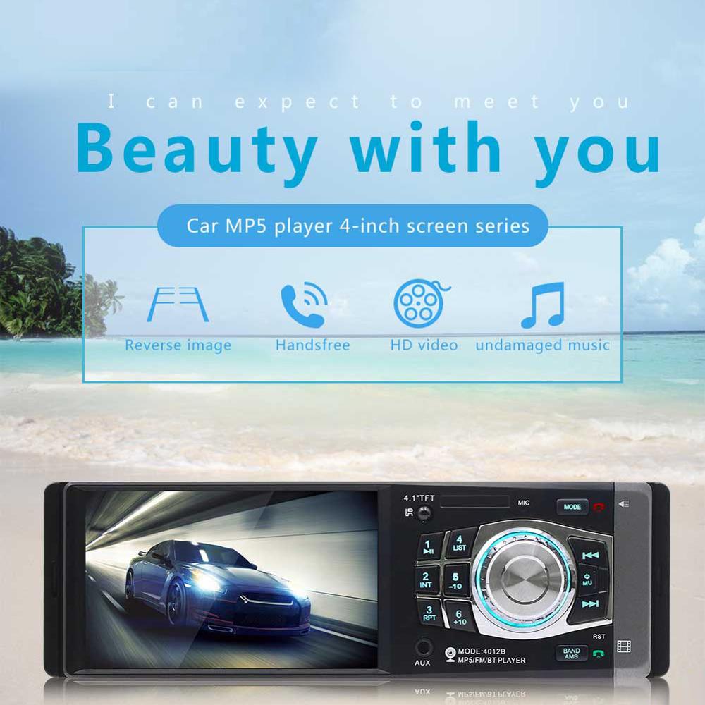 Car Radio 1 Din Auto Audio 4012B 4.1 Inch Stereo FM Bluetooth 2.0 USB MP5 Support Rear View Camera Steering Wheel Remote Control