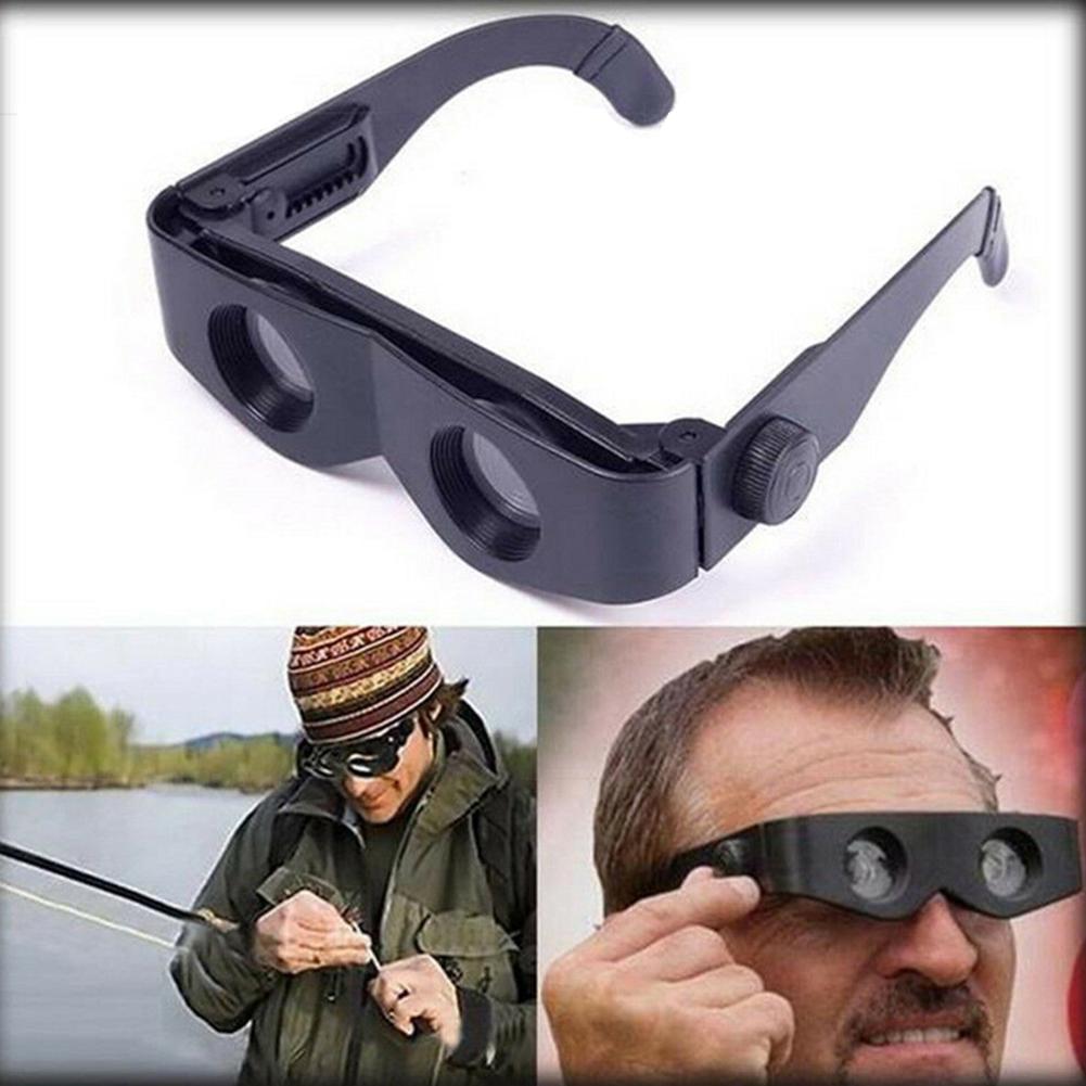 Gafas telescópicas de pesca con marco de ABS, binoculares portátiles de lupa para exteriores, accesorios de aparejos de pesca, color negro
