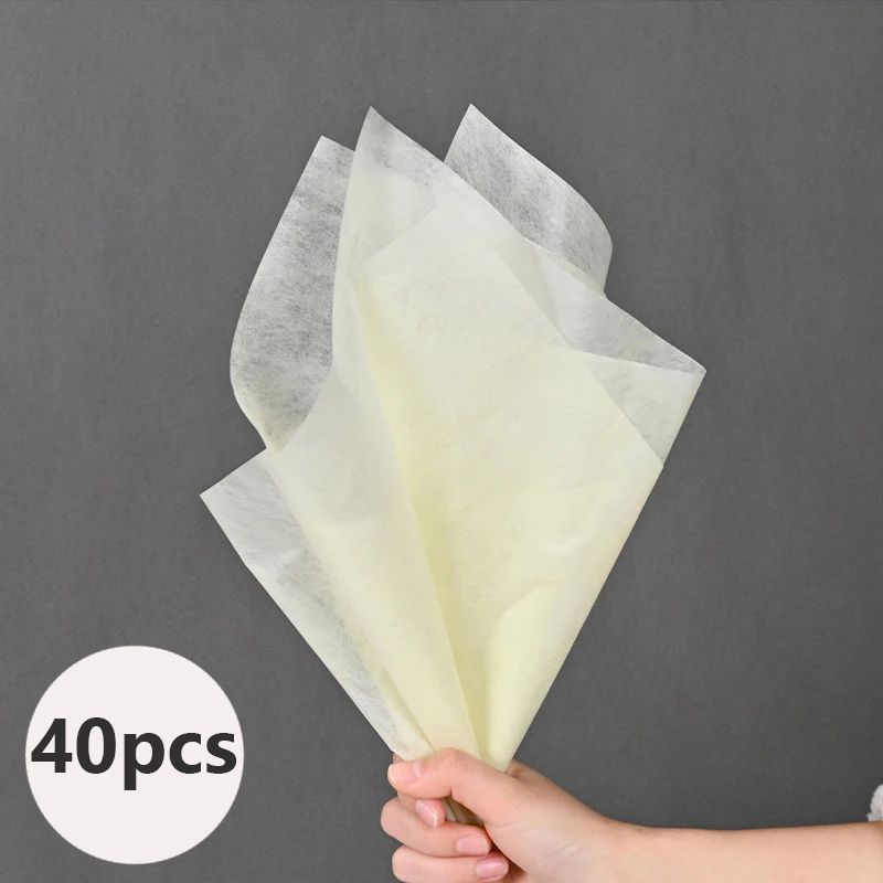 40 stks Melk Katoen Tissuepapier Bloemist Bloem Inpakpapier DIY Handgemaakte Boeket Ambachten Verpakking Bruiloft Feestartikelen: Goud