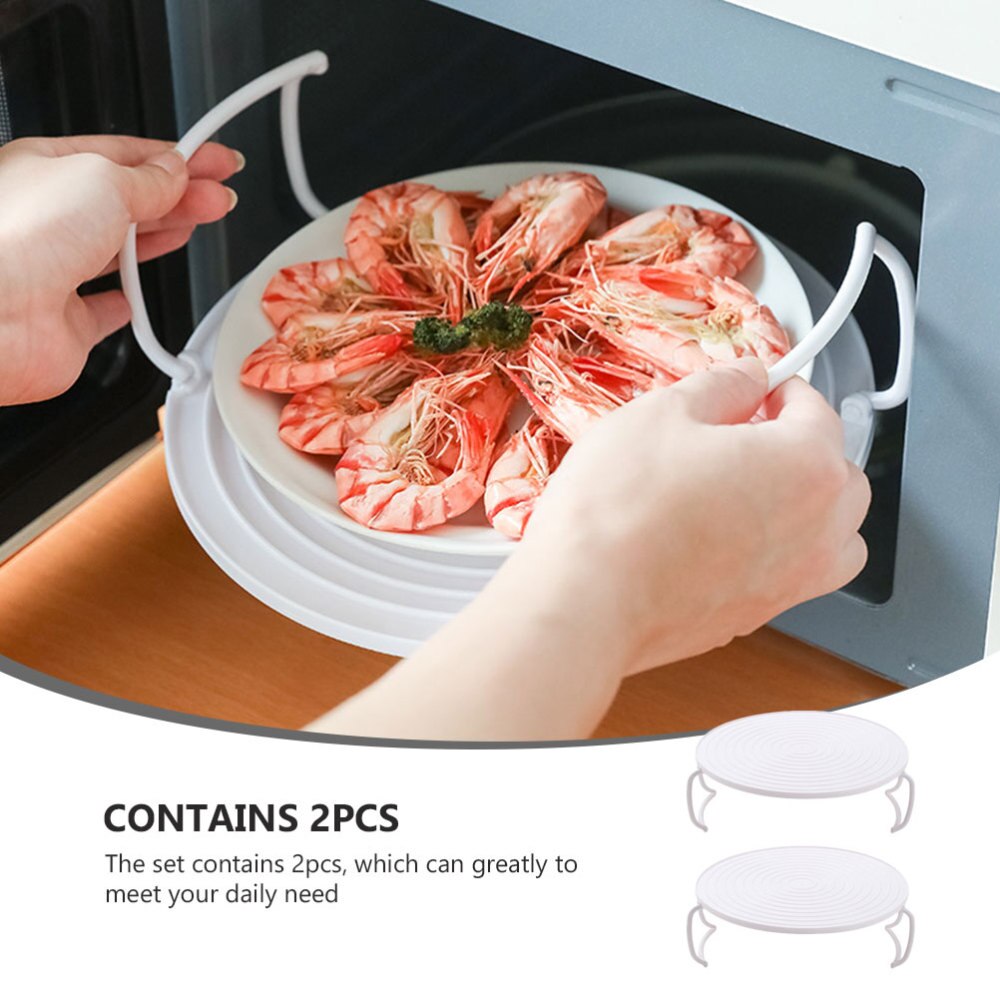 2pcs Home Microwave Oven Food Tray Convenient Layered Microwave Oven Tray Food Tray
