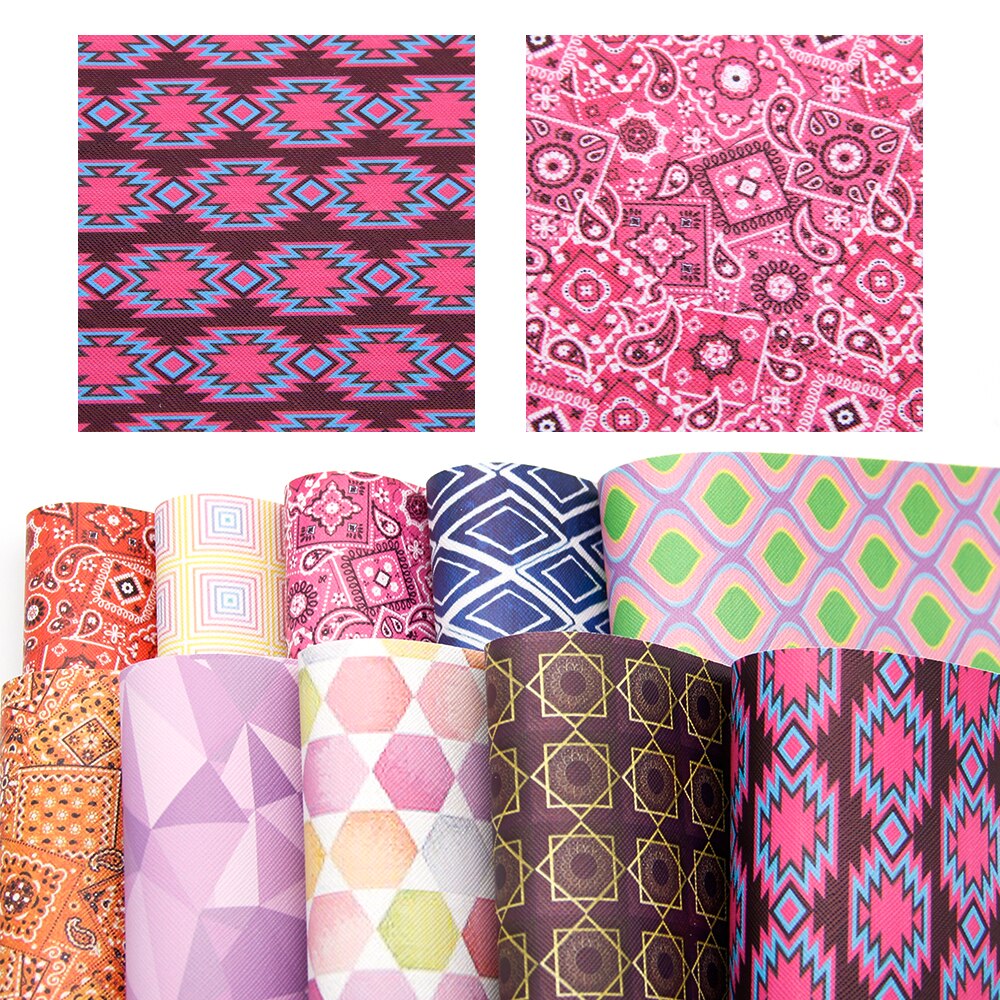 Assorted Printed Faux Leather Fabric For Sewing Artificial Synthetic PVC For DIY Bag Shoes Material Earrings Bows ,1Yc13592: 1082119001