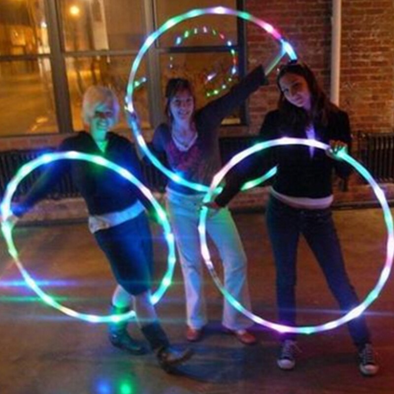 10 LED Lumières Colorées Cerceau De Gymnastique De Musculation Fitness Cerceau Amovible Rechargeable pour Enfants Adultes Diamètre 60cm