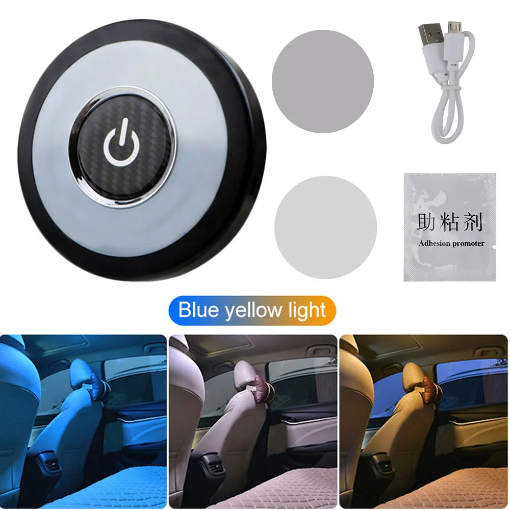 Lámpara de techo con luz ambiental Interior para coche, luz de lectura para coche, LED recargable, luz nocturna de estilo automático para fiestas familiares de automóviles: Azul oscuro