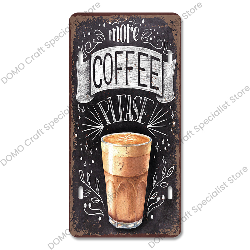 Placa de licencias de café, carteles de hojalata de Metal Vintage, placas de Metal Retro para café, cocina, sala de estar, decoración artística de pared del hogar: Morado