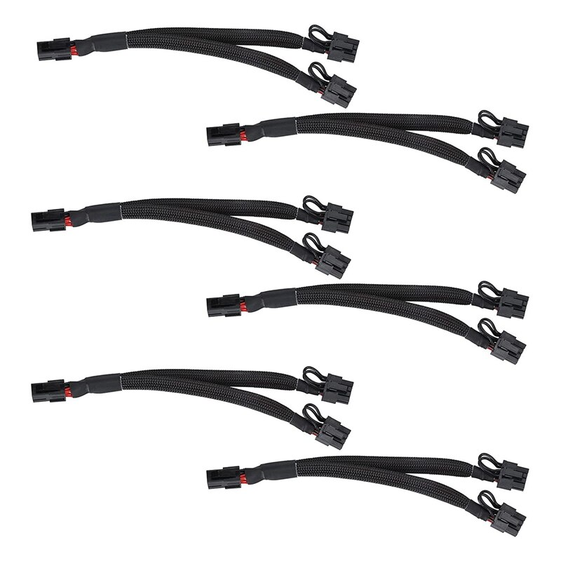Pcie 6 Pin To Dual 8 (6+2) Pin Splitter - GPU VGA Y-Splitter Extension Cable Mining Video Card Power Sleeved Connector