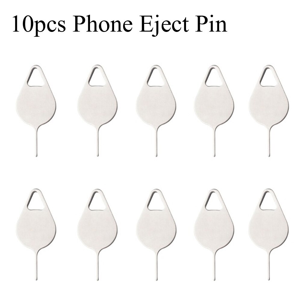 10 unids/pack para tarjeta SIM para teléfono móvil bandeja de llave de extracción herramienta aguja de acero inoxidable para Smartphone