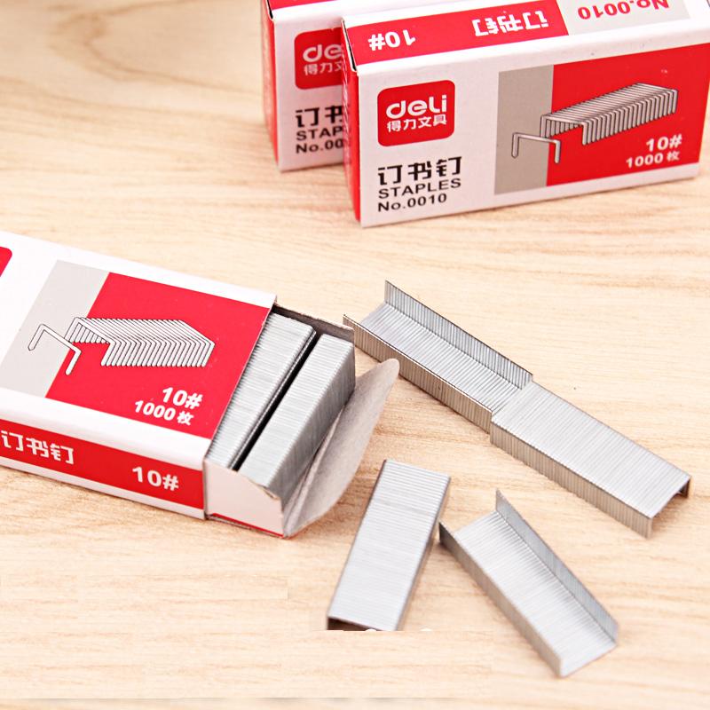 2 paquetes en Total 2000 Uds 10 # tamaño pequeño grapas 9mm x 5mm de Metal grapas de papel de Color capacidad 15 hojas de oficina de la escuela a casa 0010