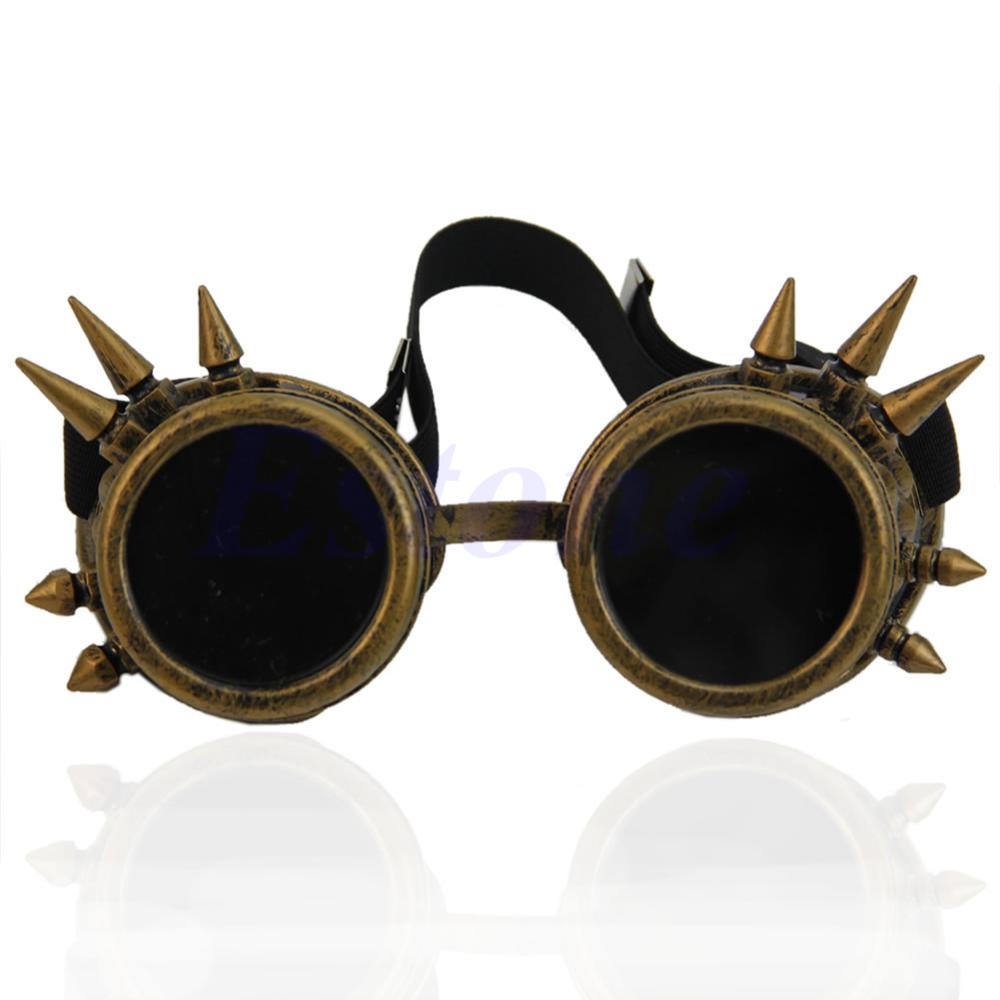 Vintage Victorian Gothic Cosplay Rivet Steampunk Goggles Glasses Welding Punk: Copper