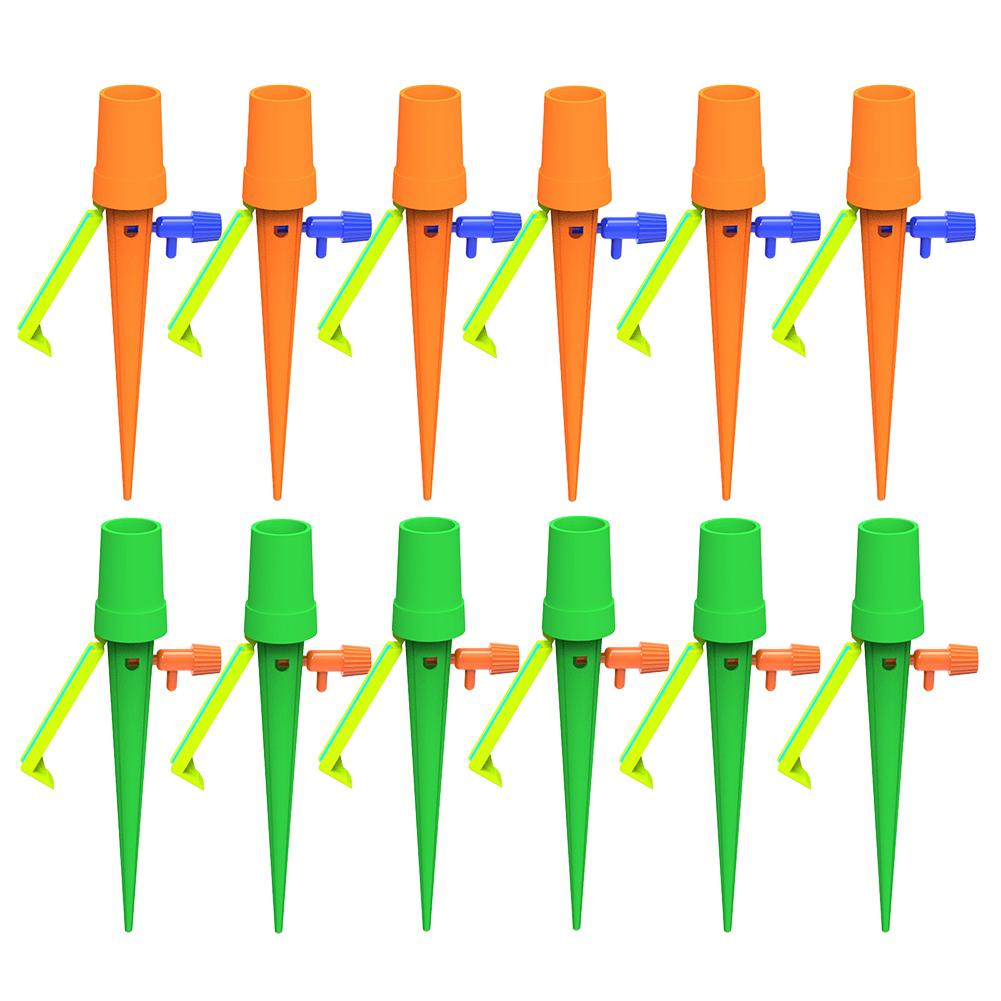 Auto Drip Irrigation System Ajustable Self-Contained Dripper Spike Kits Household Garden Flower Planting Tools Automatic Water: Multicolor 12pcs
