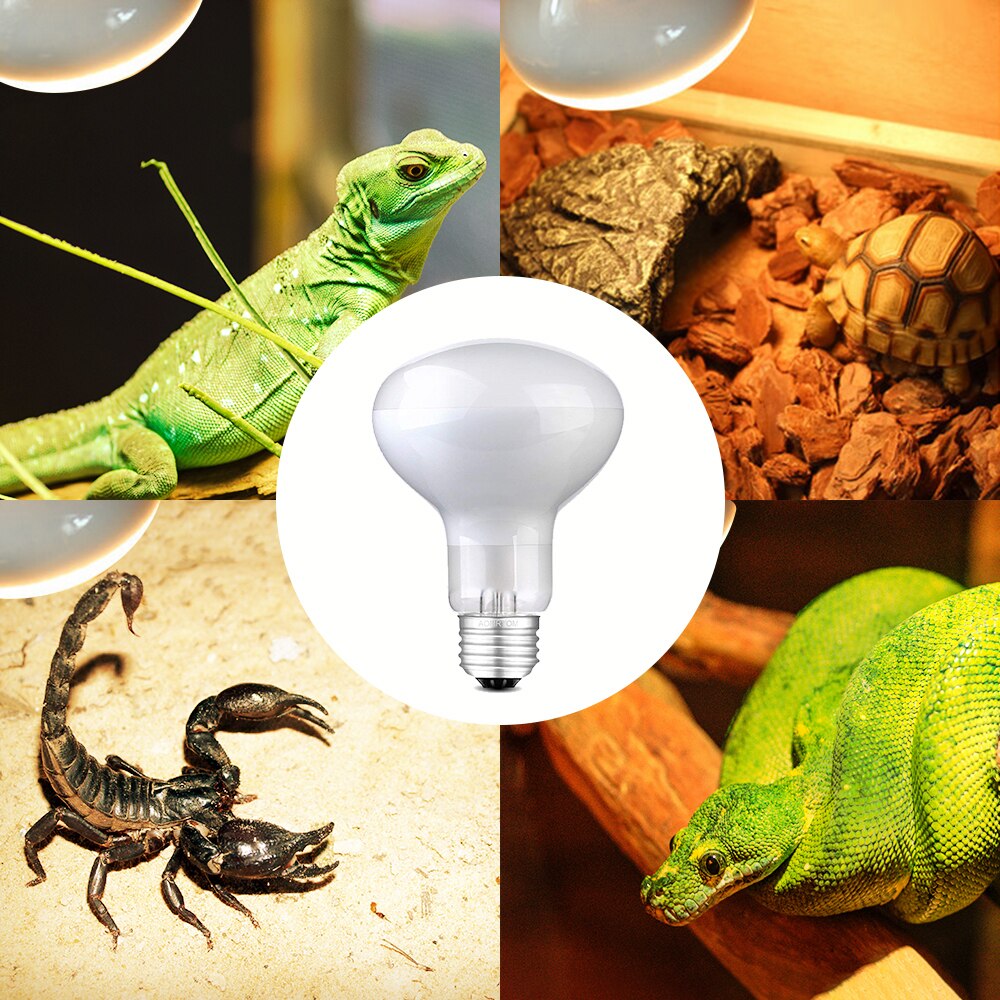UVA Light Bulbs Basking Spot Heat Lamp Reptile Turtle Waterproof Heating Bulb Habitat Light Warmer 25/40/50/60/75/100W 220V