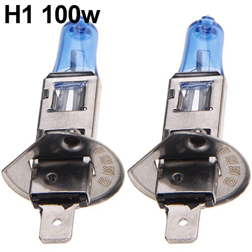 Faros halógenos de Gas de xenón para coche, bombillas blancas de 12V y 100 K, para Exterior, H1/H4/H7 55W/5000 W, novedad, 2 uds.: White H1 100w